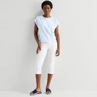 St. John's Bay Womens Round Neck Short Sleeve Blouse