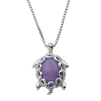 Turtle Womens 1/10 CT. T.W. Genuine Purple Jade Sterling Silver 18 Inch Pendant Necklace