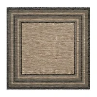 Safavieh Courtyard Collection Wanda Stripe Indoor/Outdoor Square Area Rug
