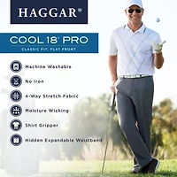 Haggar Cool 18 Pro Mens Classic Fit Flat Front Pant