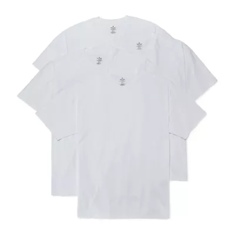 Stafford Heavyweight Mens 4 Pack Short Sleeve Crew Neck T-Shirt Big