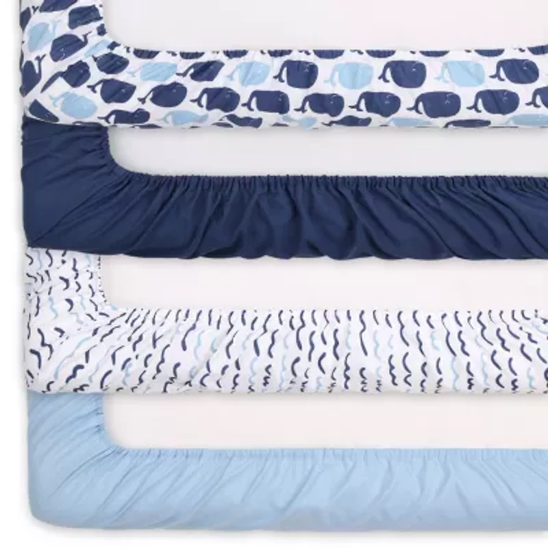 The Peanutshell Nautical 4-pc. Crib Sheet