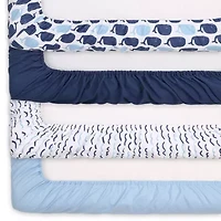 The Peanutshell Nautical 4-pc. Crib Sheet