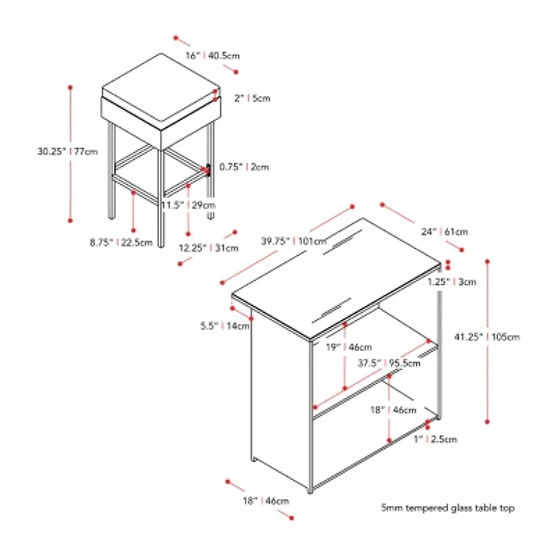 Parksville Collection 3-pc. Patio Bar Set