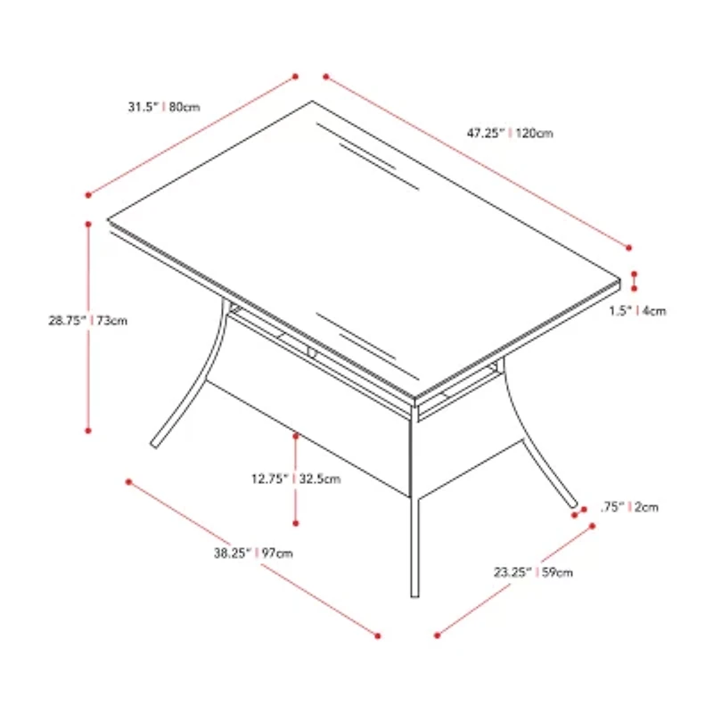 Corliving Parksville Patio Collection Dining Table
