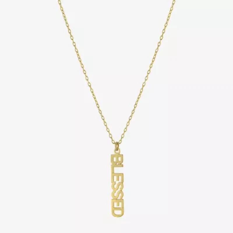 Silver Treasures Blessed Womens 14K Gold Over Silver 16 Inch Pendant Necklace