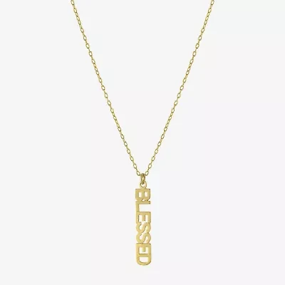 Silver Treasures Blessed Womens 14K Gold Over Silver 16 Inch Pendant Necklace