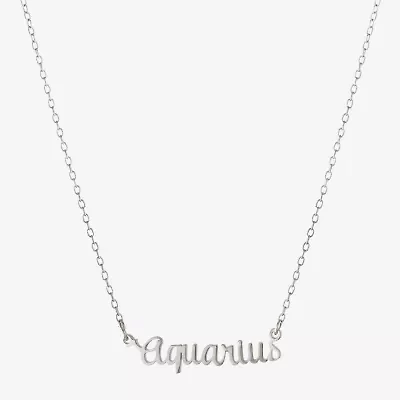 Silver Treasures Zodiac Womens Sterling 16 Inch Pendant Necklace