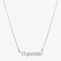 Silver Treasures Zodiac Womens Sterling 16 Inch Pendant Necklace