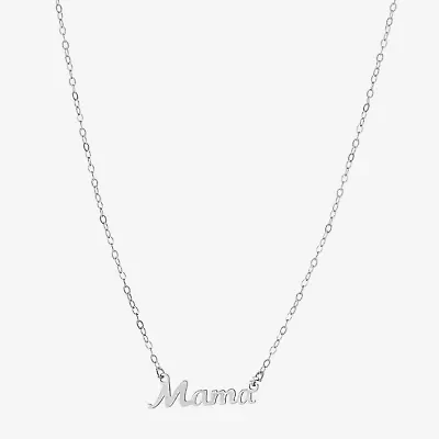 Silver Treasures Mama Womens Sterling Silver 16 Inch Pendant Necklace