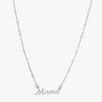 Silver Treasures Mama Womens Sterling Silver 16 Inch Pendant Necklace