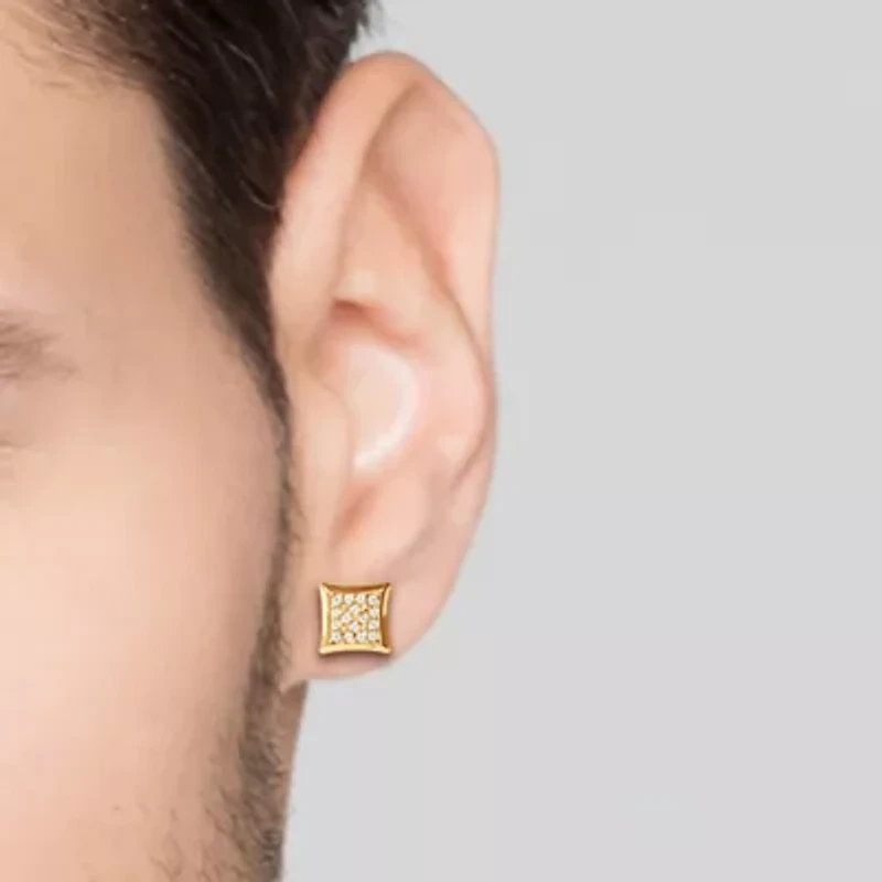 Shaquille O'Neal XLG Mens Cubic Zirconia Stainless Steel 2 Pair Earring Set