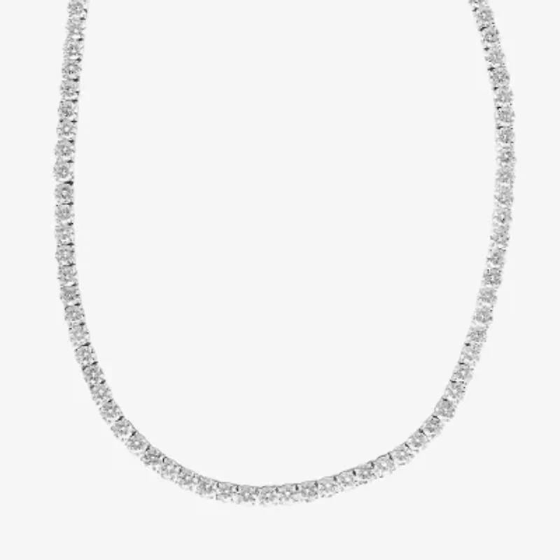 Shaquille O'Neal XLG Mens Cubic Zirconia Stainless Steel 22 Inch Tennis Necklace