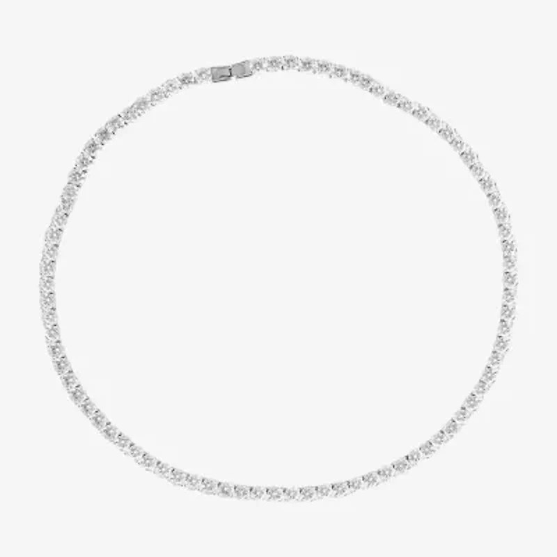 Shaquille O'Neal XLG Mens Cubic Zirconia Stainless Steel 22 Inch Tennis Necklace