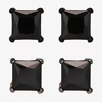 Shaquille O'Neal XLG Mens Black Cubic Zirconia Stainless Steel 2 Pair Earring Set