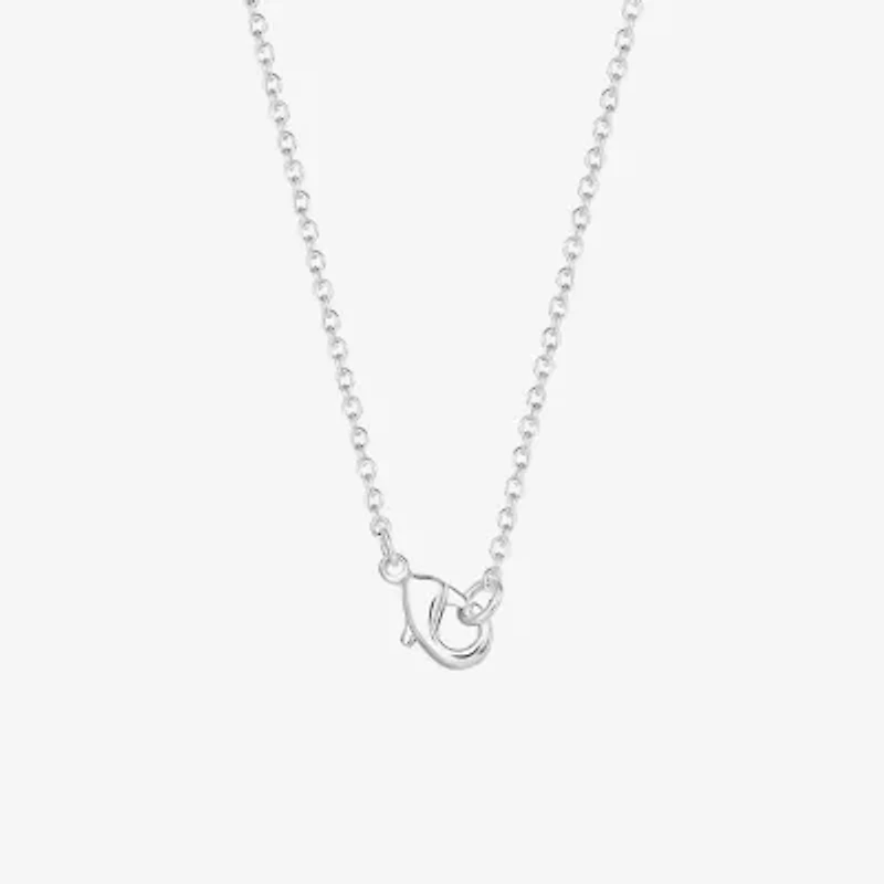 Hello Kitty Womens Red Crystal Pure Silver Over Brass Heart 18 Inch Pendant Necklace