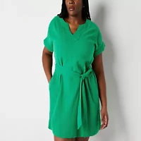 St. John's Bay Womens Tall Short Sleeve Shift Dress
