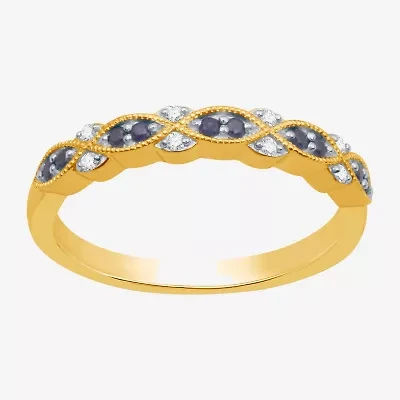 I Said Yes 1/2 CT. T.W. Lab Created Blue Sapphire Sterling Silver or 14K Gold Over Wedding Band