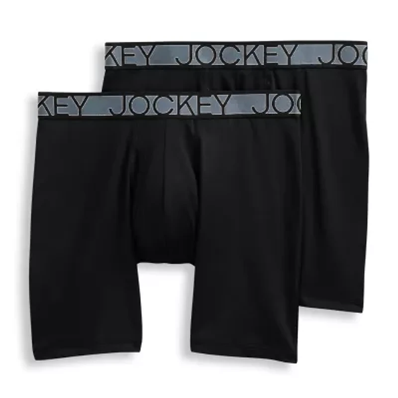 Jockey Active Microfiber Mens Big 2 Pack Long Leg Boxer Briefs 9153