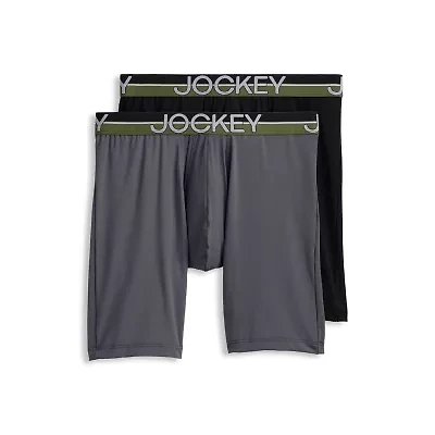 Jockey Infinite Cool Microfiber Stretch Mens Big 2 Pack Long Leg Boxer Briefs 4171