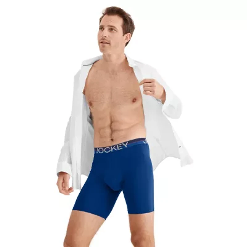 Jockey Infinite Cool Microfiber Stretch Mens Big 2 Pack Long Leg Boxer Briefs 4171