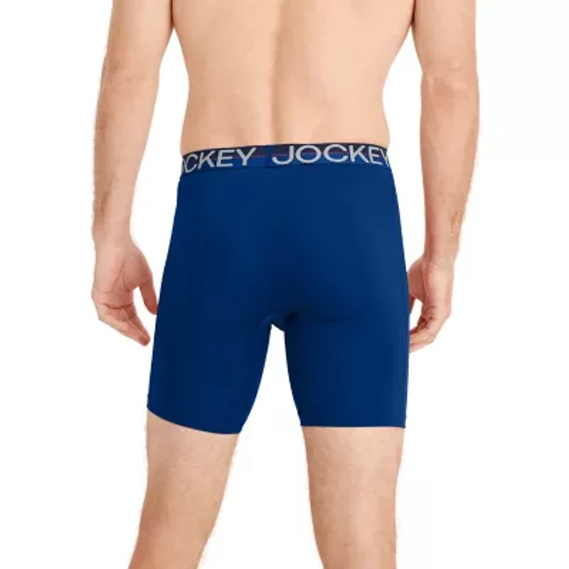 Jockey Infinite Cool Microfiber Stretch Mens Big 2 Pack Long Leg Boxer Briefs 4171
