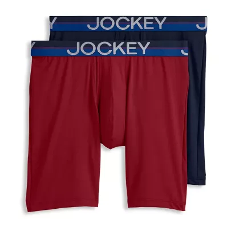 Jockey Infinite Cool Microfiber Stretch Mens Big 2 Pack Long Leg Boxer Briefs 4171
