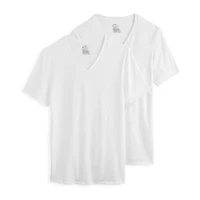 Jockey Cotton Stretch Mens 2 Pack Short Sleeve V Neck Moisture Wicking T-Shirt Tall