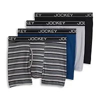 Jockey Lightweight Cotton Blend Mens 4 Pack Boxer Briefs 2544
