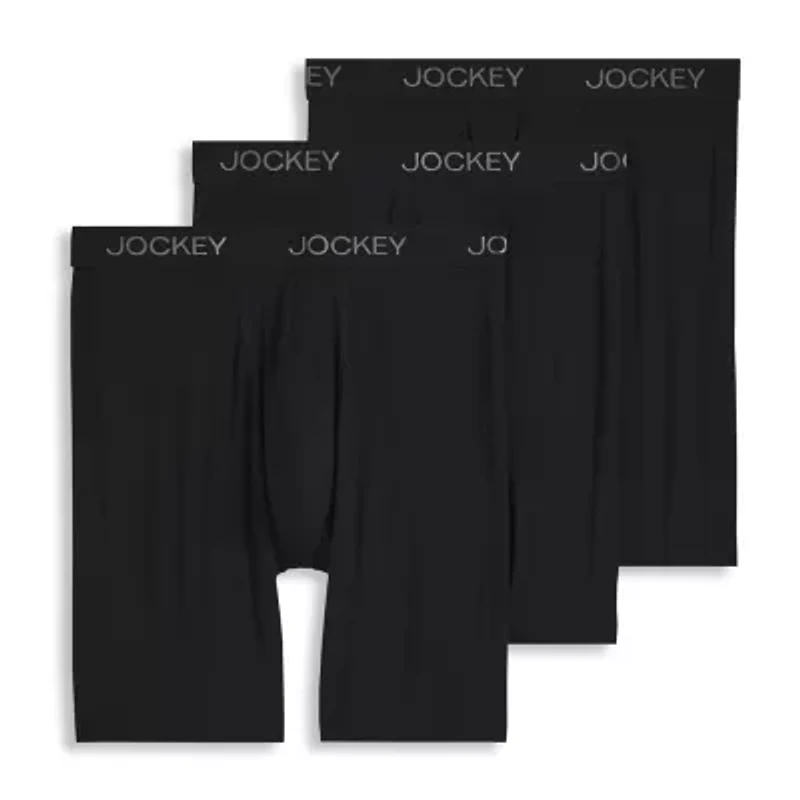 Jockey Chafe Proof Pouch Ultra Soft Modal Long Leg Mens 3 Pack Boxer Briefs