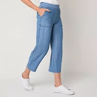 St. John's Bay Womens Plus Wide Leg High Rise Capri Pant