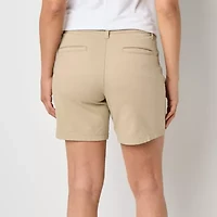 St. John's Bay Womens 8" Mid Rise Plus Chino Short
