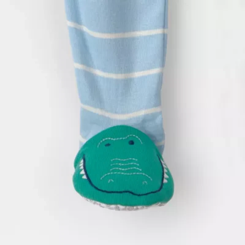 Carter's Baby Boys Footed Round Neck Long Sleeve One Piece Pajama