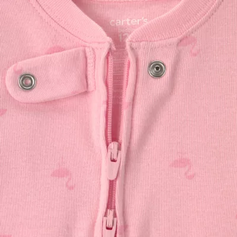 Carter's Baby Girls Footed Round Neck Long Sleeve One Piece Pajama