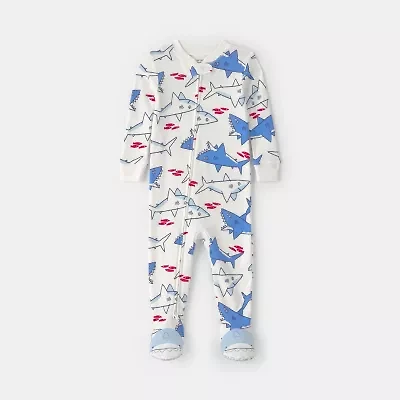 Carter's Baby Boys Footed Round Neck Long Sleeve One Piece Pajama