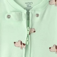 Carter's Baby Boys Footed Round Neck Long Sleeve One Piece Pajama