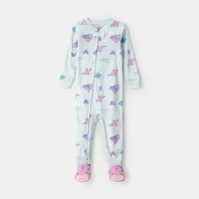 Carter's Baby Girls Footed Round Neck Long Sleeve One Piece Pajama