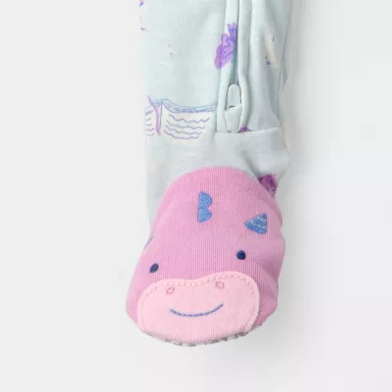 Carter's Baby Girls Footed Round Neck Long Sleeve One Piece Pajama