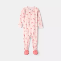 Carter's Baby Girls Footed Round Neck Long Sleeve One Piece Pajama