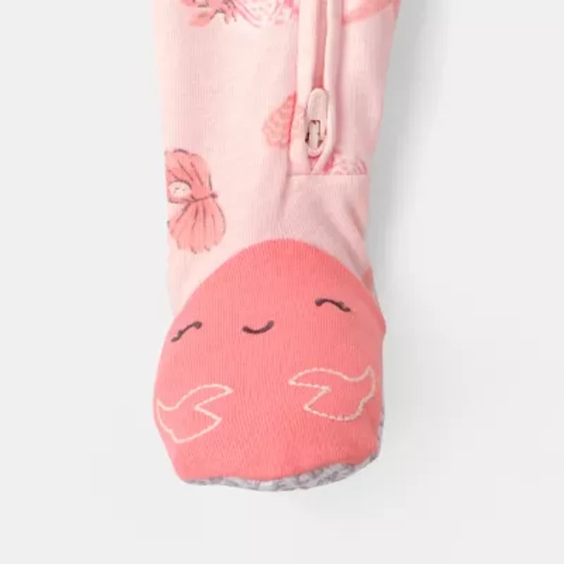 Carter's Baby Girls Footed Round Neck Long Sleeve One Piece Pajama