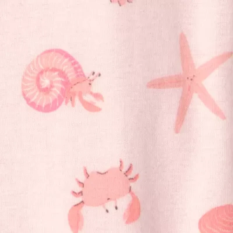 Carter's Baby Girls Footed Round Neck Long Sleeve One Piece Pajama