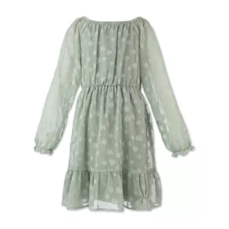 Speechless Big Kid Girls Plus Long Sleeve A-Line Dress