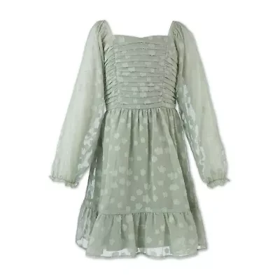 Speechless Big Kid Girls Plus Long Sleeve A-Line Dress