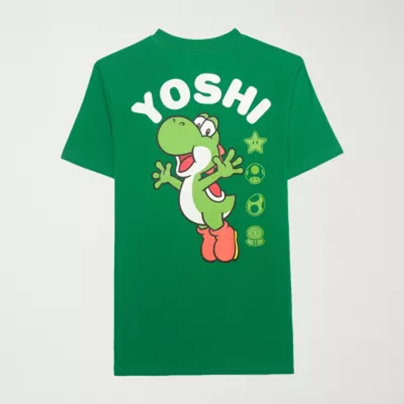 Novelty Mens Crew Neck Short Sleeve Regular Fit Yoshi Graphic T-Shirt