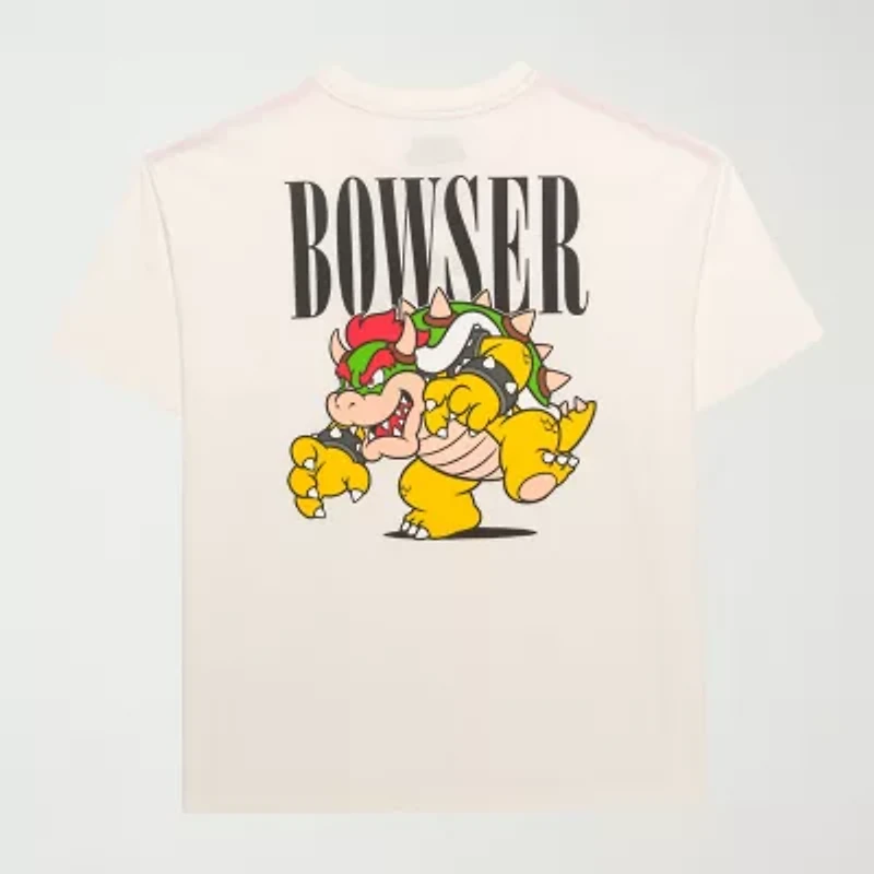 Novelty Mens Crew Neck Short Sleeve Regular Fit Bowser Graphic T-Shirt