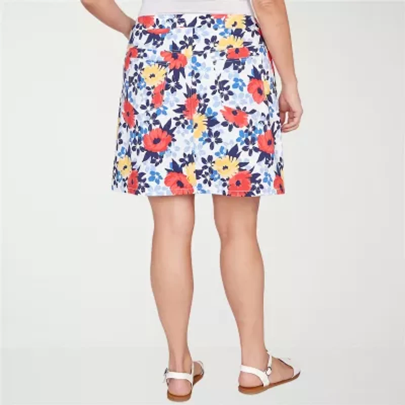 Hearts Of Palm Printed Pull On Womens Mid Rise Plus Skort