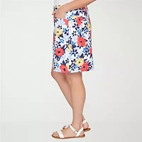 Hearts Of Palm Printed Pull On Womens Mid Rise Plus Skort