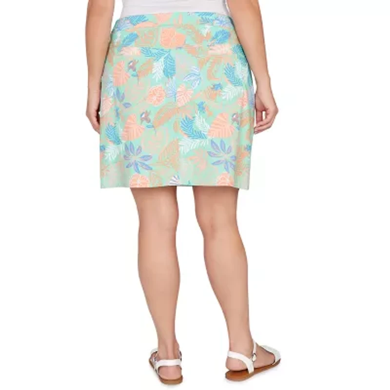 Hearts Of Palm Pull On Printed Womens Mid Rise Plus Skort
