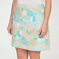 Hearts Of Palm Pull On Printed Womens Mid Rise Plus Skort