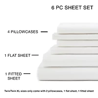 Home Expressions Cool And Crisp 6pc Cotton Percale Sheet Set